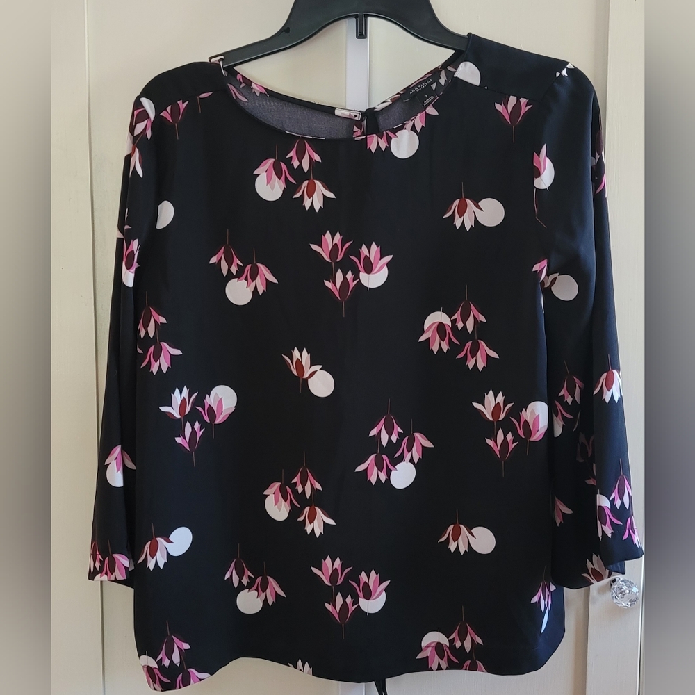 Floral Black and Pink Women's Top